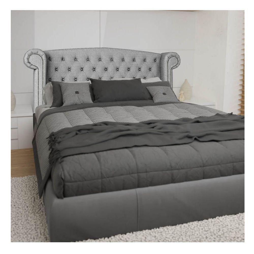 Cabeceira Casal Lyon P04 140 Cm Suede Cinza Tca 940 - 6