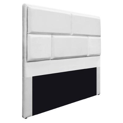 Cabeceira Queen Brick 160 Cm Cama Box Suede Branco