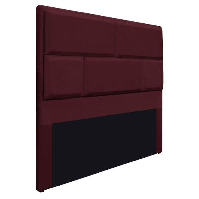 Cabeceira Queen Brick 160 Cm Cama Box Suede Bordô