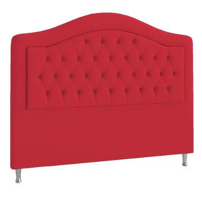 Cabeceira Solteiro ághata P04 90 Cm Suede Vermelho