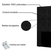 Cabeceira Solteiro 0,90m Santiago Suede - Pallazio Cor Preto - 5