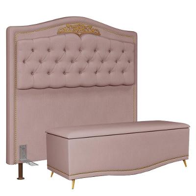 Cabeceira Cama Box Casal 140Cm Suede Rosê