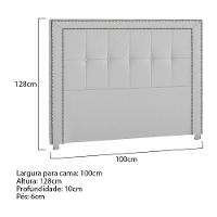 Cabeceira Solteiro Catania P04 100 Cm Suede Cinza - 8