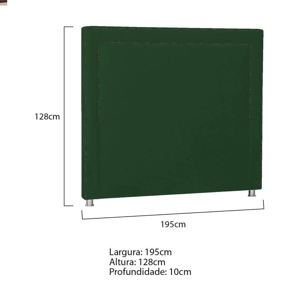 Cabeceira King Moscou P04 195 Cm Suede Verde Tca 947 - 5