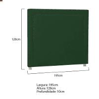 Cabeceira King Moscou P04 195 Cm Suede Verde Tca 947 - 9