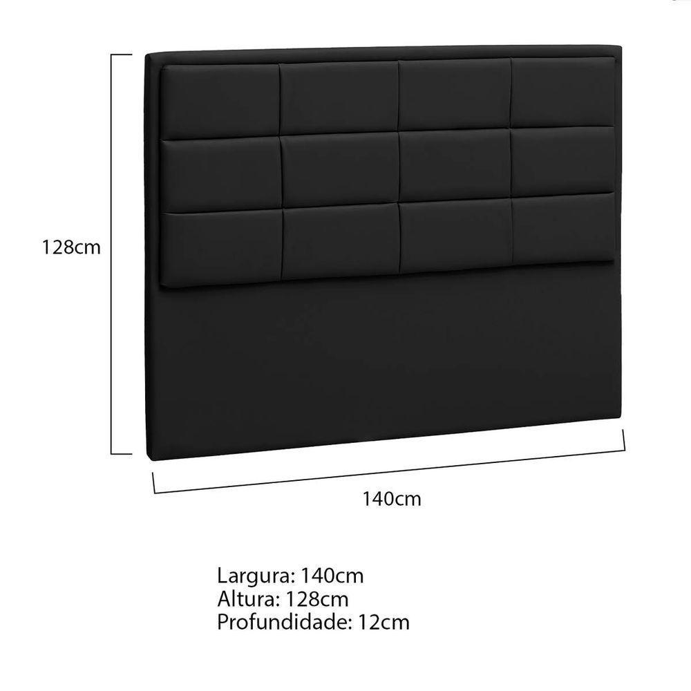 Cabeceira Casal Tallin P04 140 Cm Suede Preto Tca 944 - 5