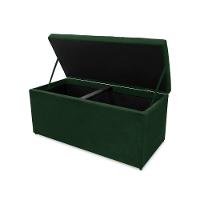 Kit Cabeceira E Calçadeira Baú Dunas Solteiro 90 Cm - Veludo Verde - 7