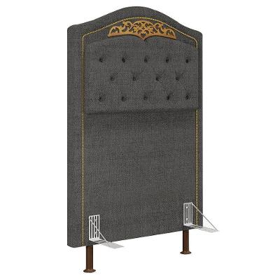 Cabeceira Cama Box Solteiro 90Cm Linho Grafite