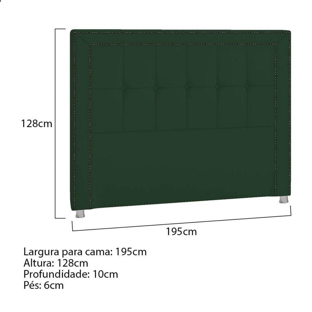 Cabeceira King Catania P04 195 Cm Suede Verde Tca 947 - 5