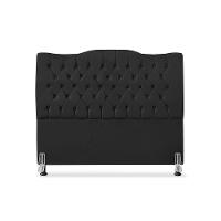 Cabeceira De Cama Box Casal 140 Cm Dunas - Veludo Preto - 3
