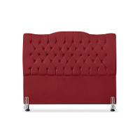 Cabeceira De Cama Box Casal 140 Cm Dunas - Veludo Vermelho - 3