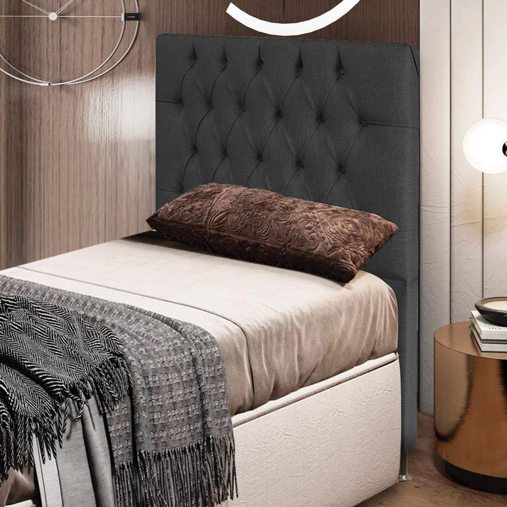 Cabeceira Solteiro 0,90m Amsterdã Linho Grafite - Pallazio - 3