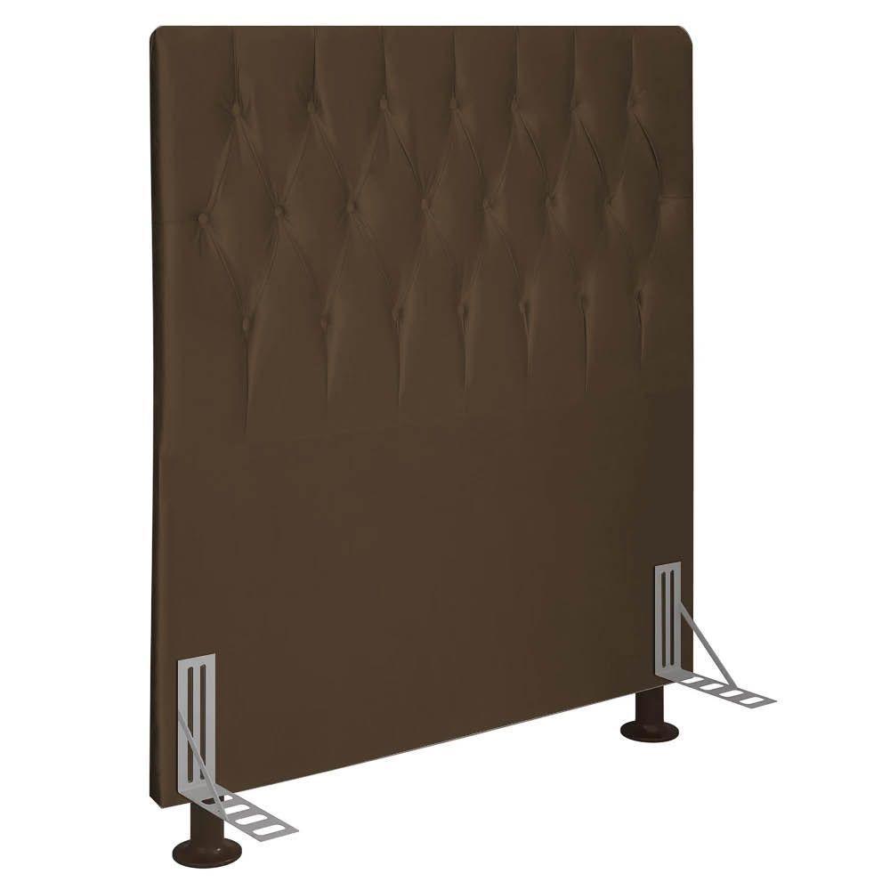 Cabeceira Solteiro 0,90m Estocolmo Suede - Pallazio Cor Marrom - 1