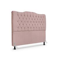 Cabeceira De Cama Box Casal 140 Cm Dunas - Veludo Rose - 1