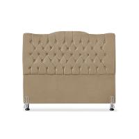 Cabeceira De Cama Box Casal 140 Cm Dunas - Veludo Bege Escuro - 2