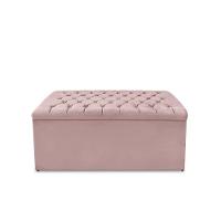 Kit Cabeceira E Calçadeira Baú Dunas Solteiro 90 Cm - Veludo Rose - 3