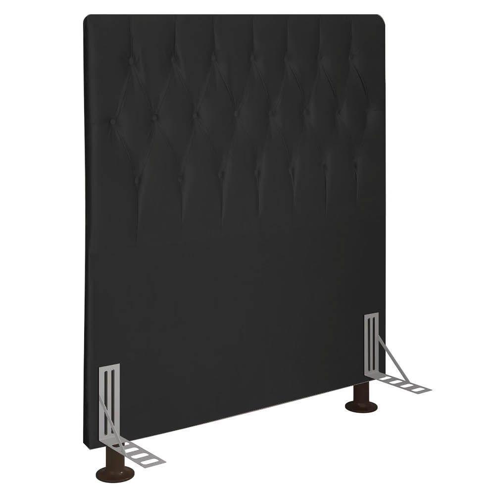 Cabeceira Solteiro 0,90m Estocolmo Suede - Pallazio Cor Preto - 1
