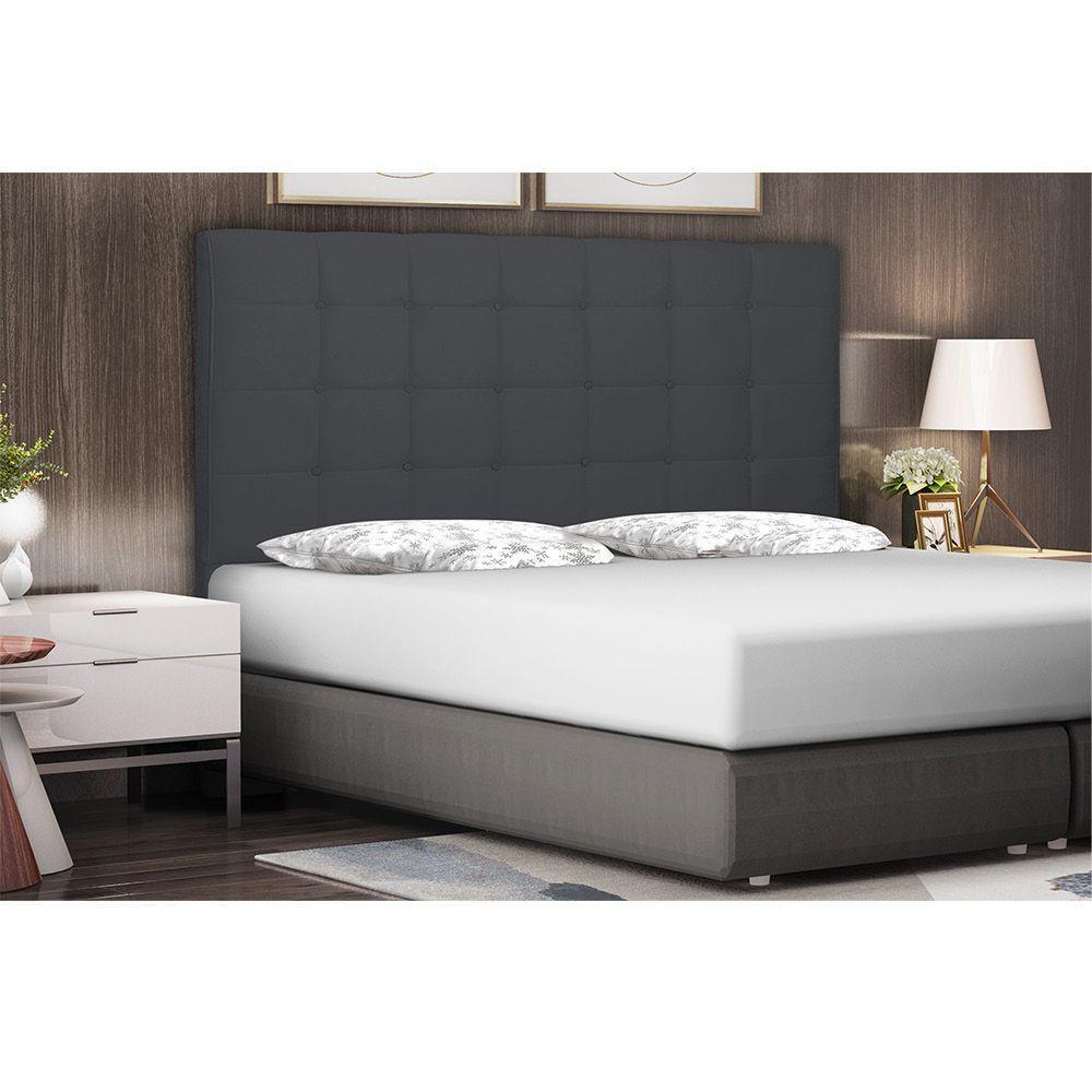 Cabeceira Verona Cama Box Casal 140 Cm Cinza - 4