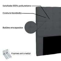 Cabeceira Verona Cama Box Casal 140 Cm Cinza - 3