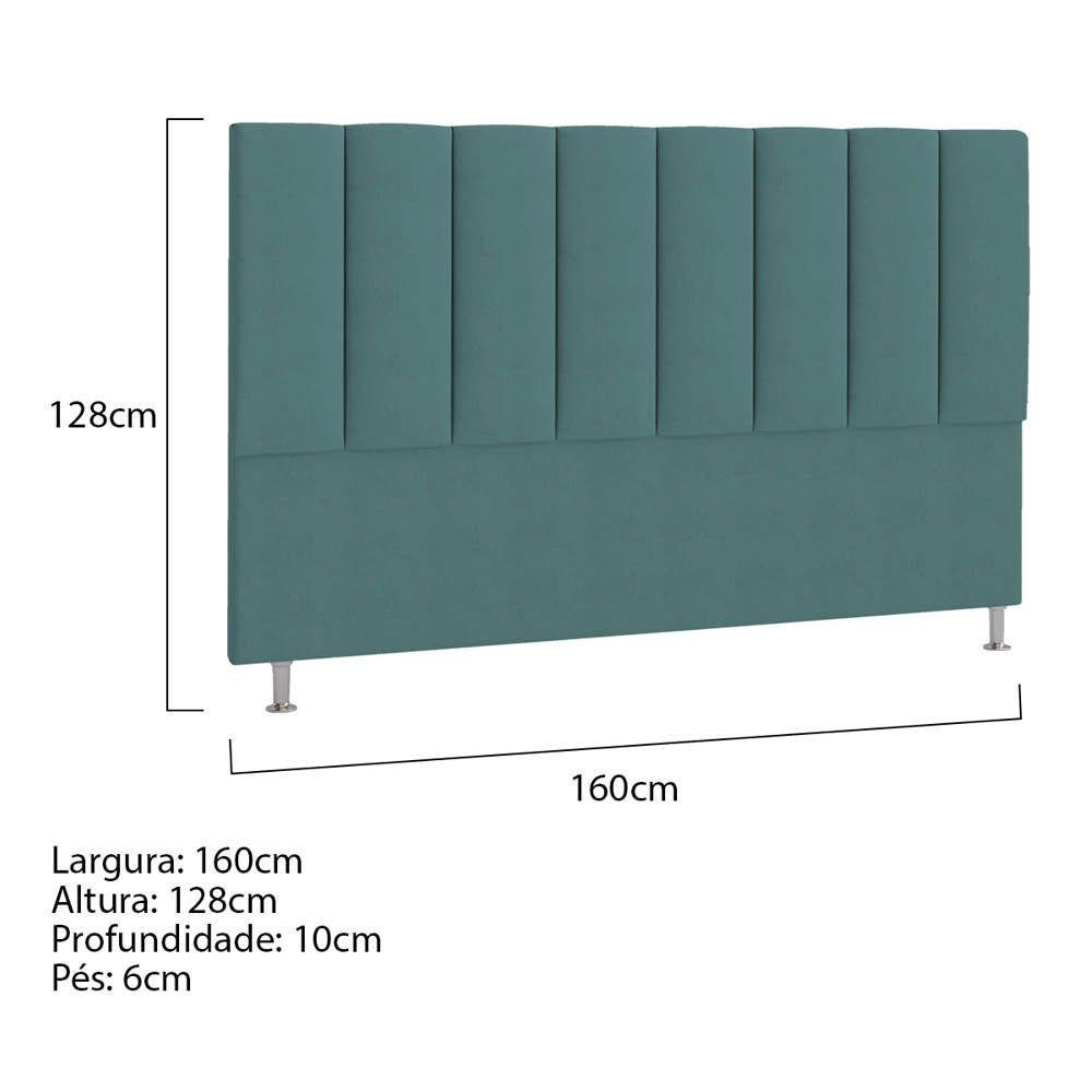 Cabeceira Queen Hannover P04 160 Cm Suede Turquesa - 5