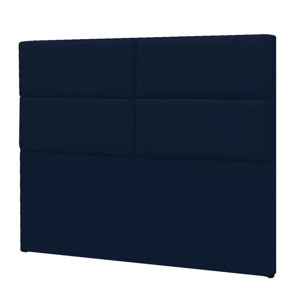 Cabeceira Solteiro Berlim P04 90 Cm Suede Azul Marinho - 4