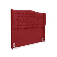 Kit Cabeceira E Calçadeira Baú Dubai Casal 140 Cm - Veludo Vermelho - 4