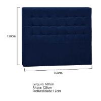 Cabeceira Queen Pequim P04 160 Cm Suede Azul Marinho - 5