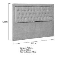 Cabeceira Queen Iasi P04 160 Cm Suede Cinza Tca 940 - 11