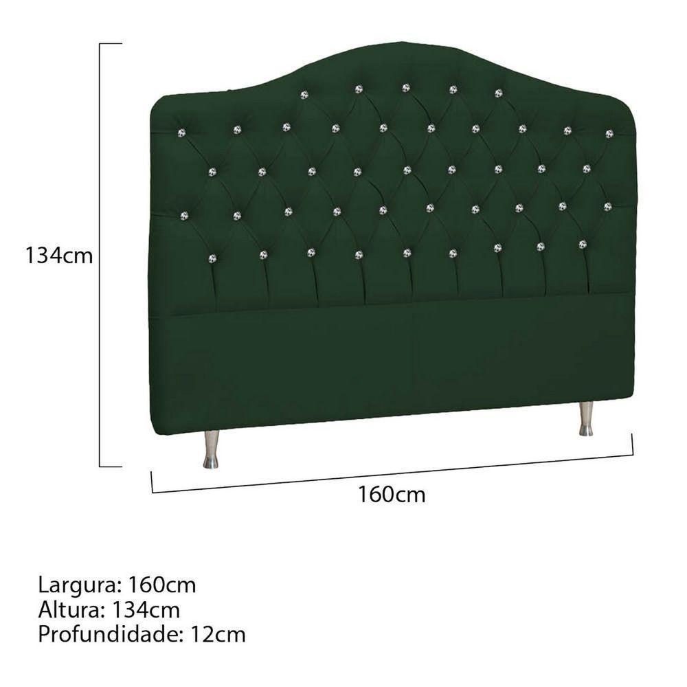 Cabeceira Queen Florence P04 160 Cm Suede Verde - 5