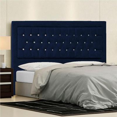 Cabeceira King Iasi P04 195 Cm Suede Azul Marinho Tca 948