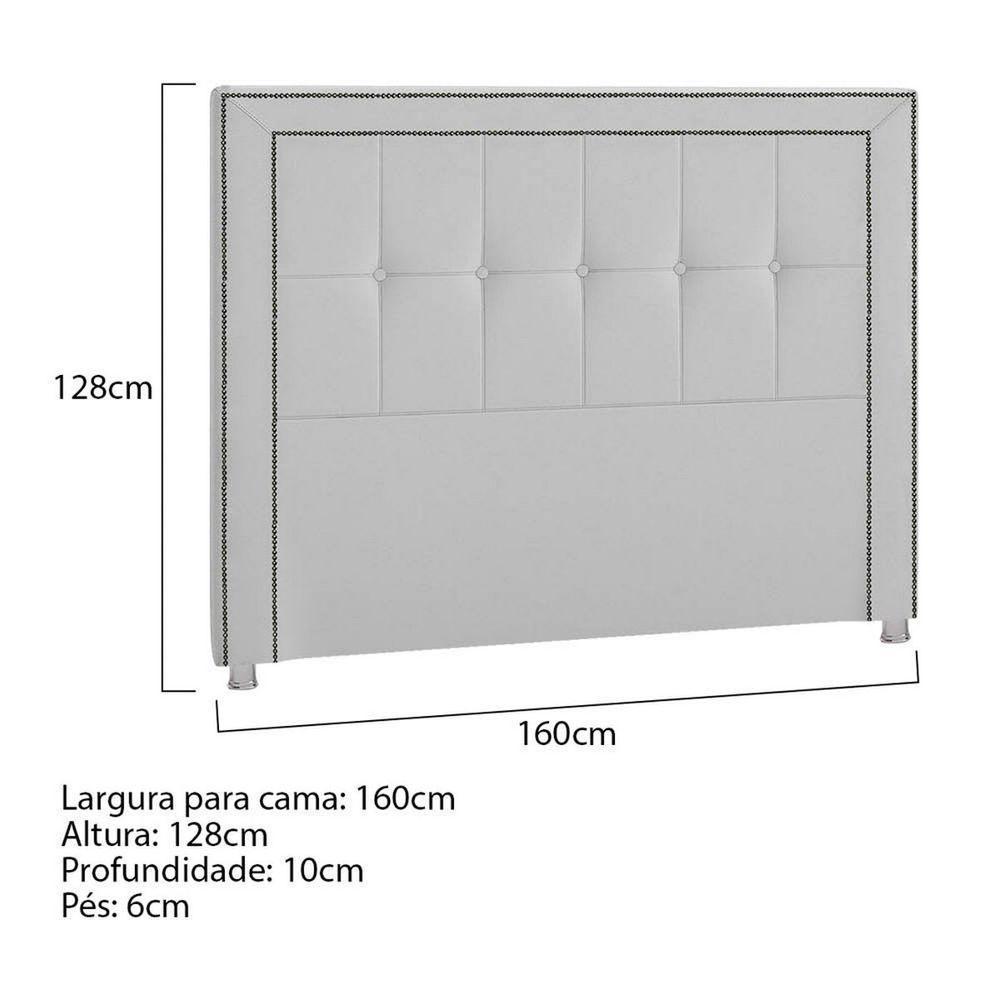 Cabeceira Queen Catania P04 160 Cm Suede Cinza Tca 940 - 5