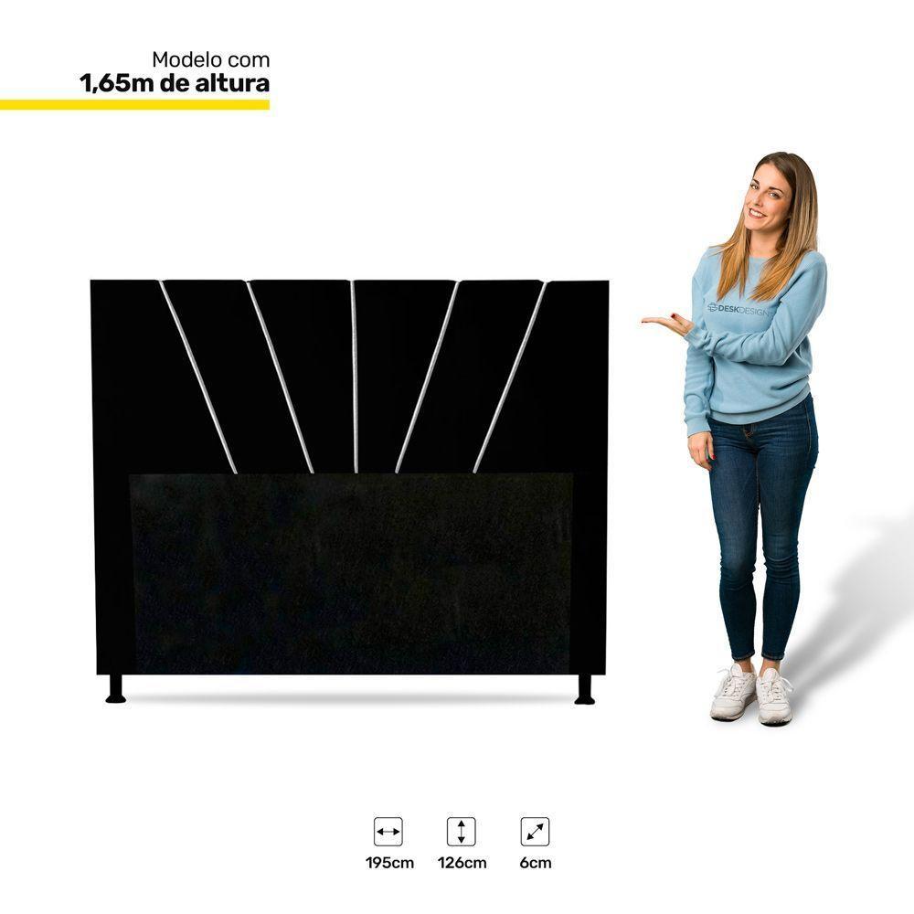 Cabeceira Cama Box Casal King Size Dallas 195Cm Preto - 2