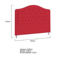 Cabeceira Queen ághata P04 160 Cm Suede Vermelho - 5