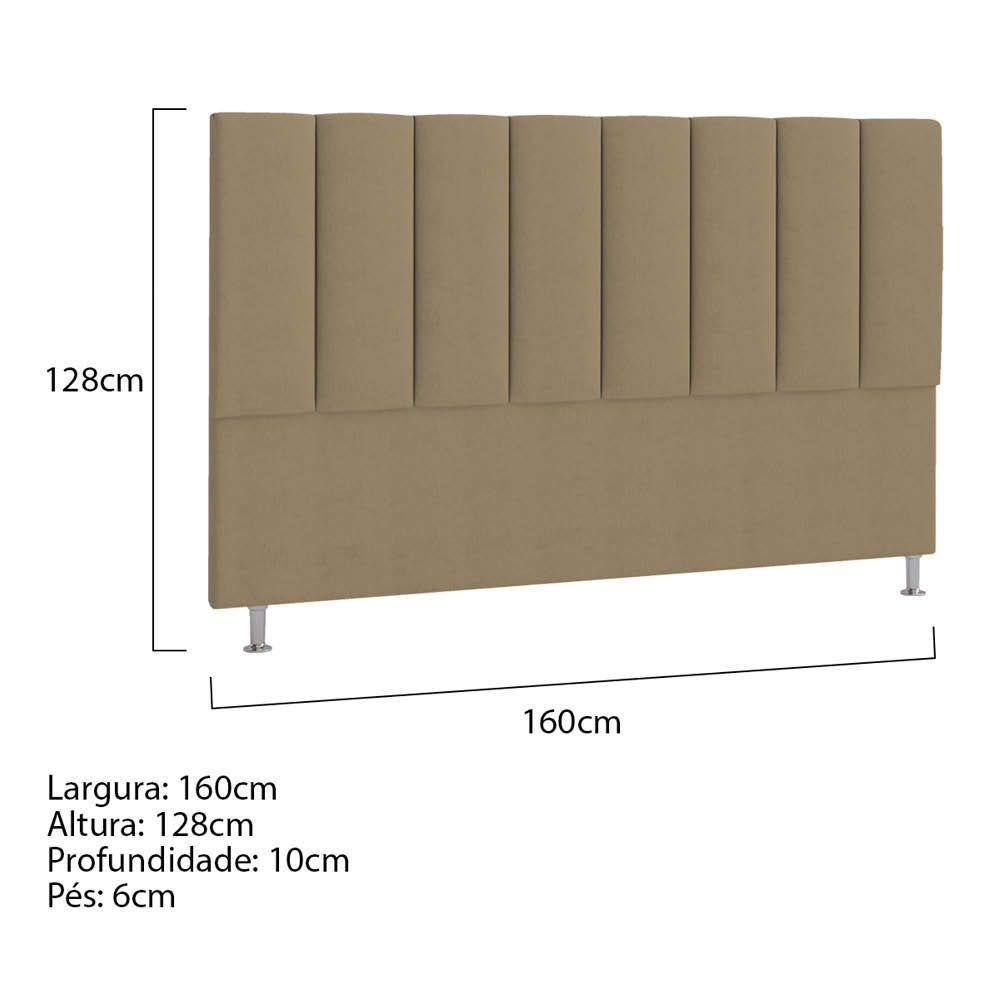 Cabeceira Queen Hannover P04 160 Cm Suede Bege - 5