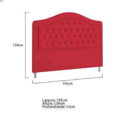 Cabeceira King ághata P04 195 Cm Suede Vermelho Tca 53