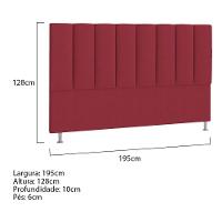 Cabeceira King Hannover P04 195 Cm Suede Vermelho - 5