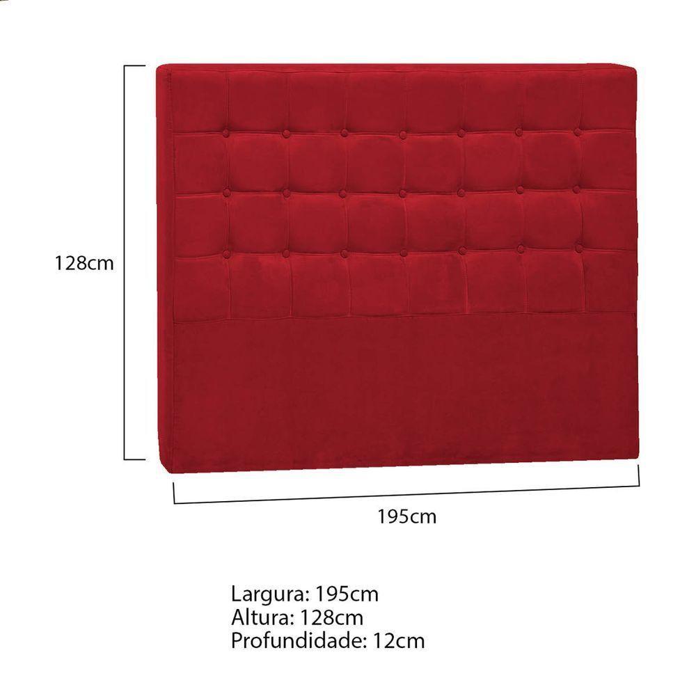 Cabeceira King Pequim P04 195 Cm Suede Vermelho - 5