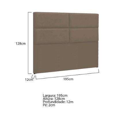 Cabeceira King Berlim P04 195 Cm Suede Marrom Claro Tca 945