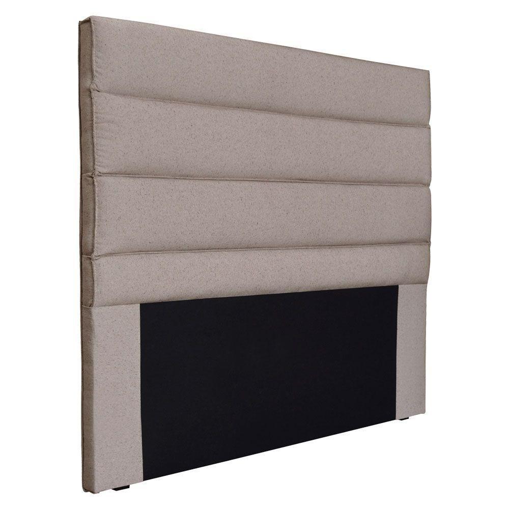 Cabeceira Casal 1,40M La Italiana Linho Rústico Areia. - 1