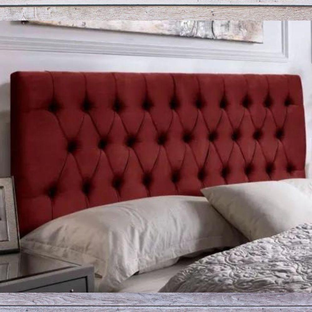 Painel Cabeceira Dubai Para Cama Box-1,93 Mt-suede Vermelho - 4
