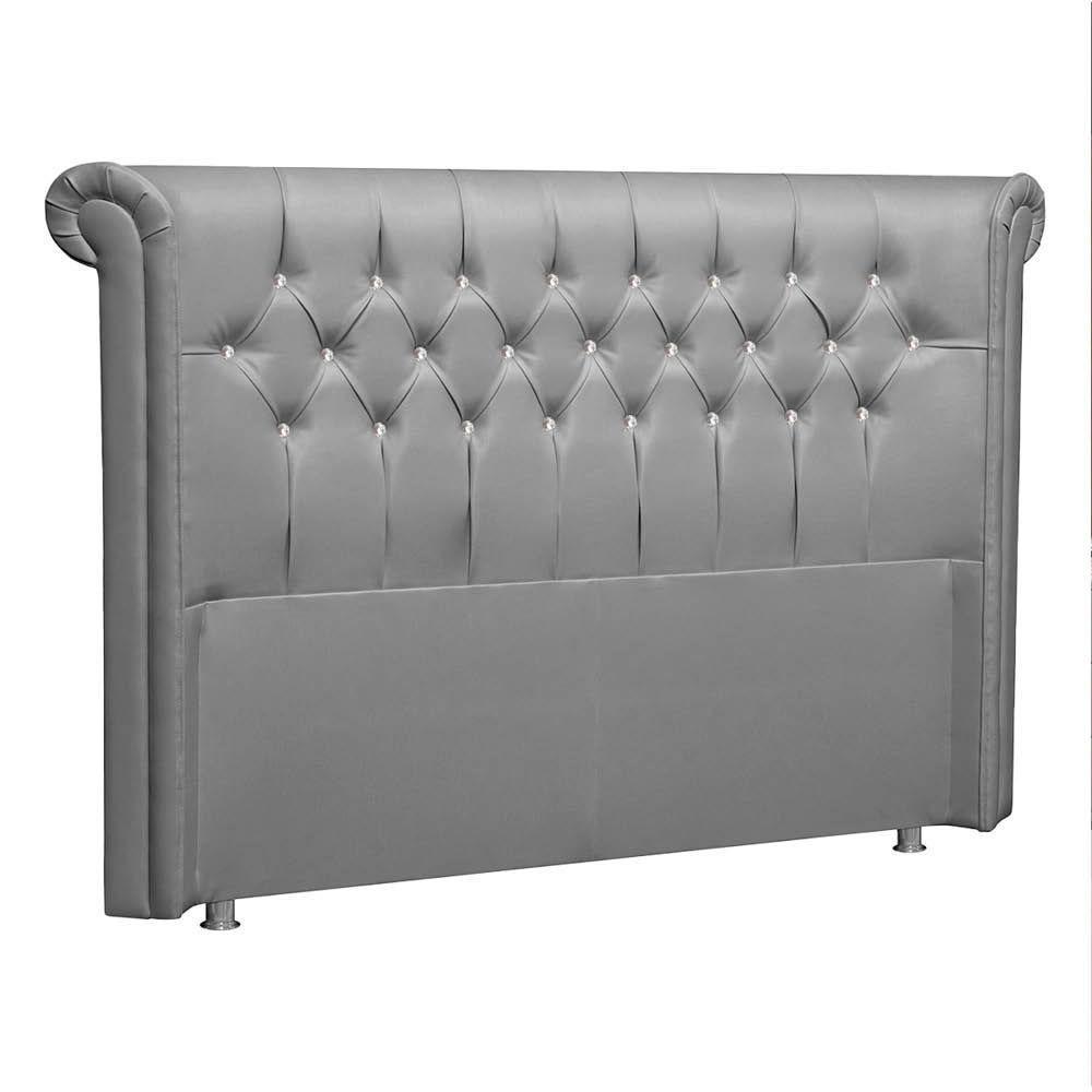 Cabeceira Queen Brescia P04 160 Cm Suede Cinza Tca 940 - 1