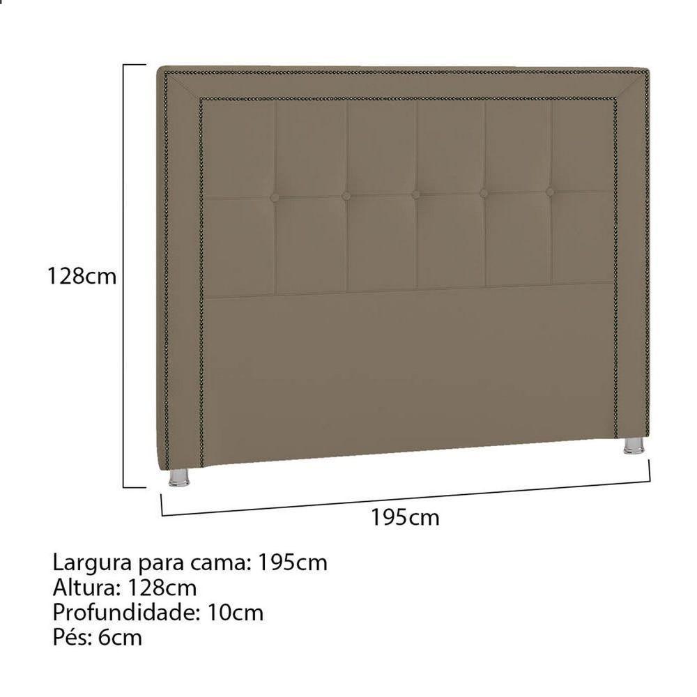 Cabeceira King Catania P04 195 Cm Suede Marrom Claro - 5