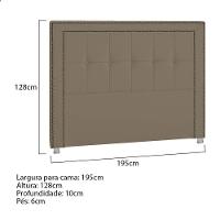 Cabeceira King Catania P04 195 Cm Suede Marrom Claro - 5
