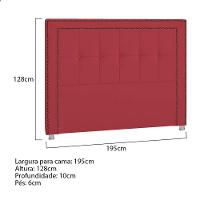 Cabeceira King Catania P04 195 Cm Suede Vermelho - 5