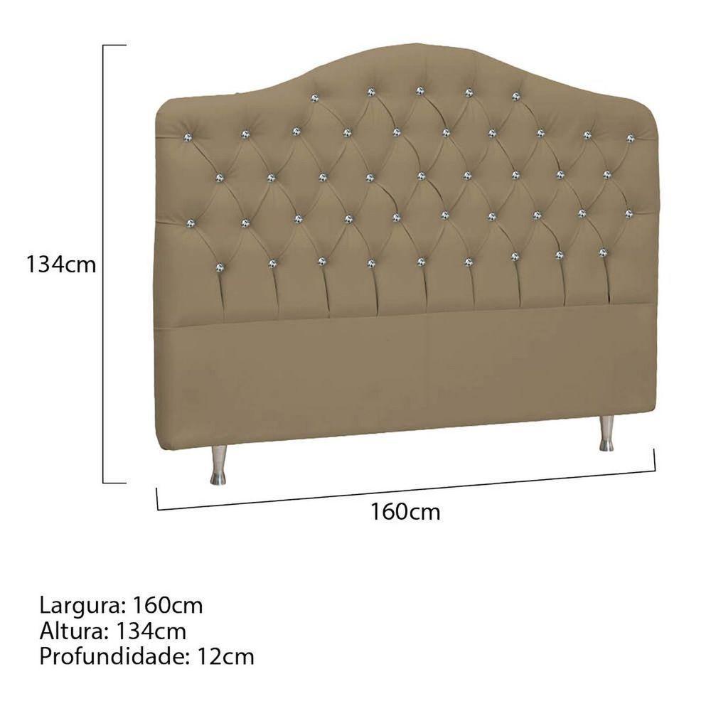 Cabeceira Queen Florence P04 160 Cm Suede Bege - 6