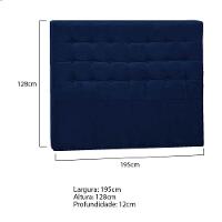 Cabeceira King Pequim P04 195 Cm Suede Azul Marinho - 5