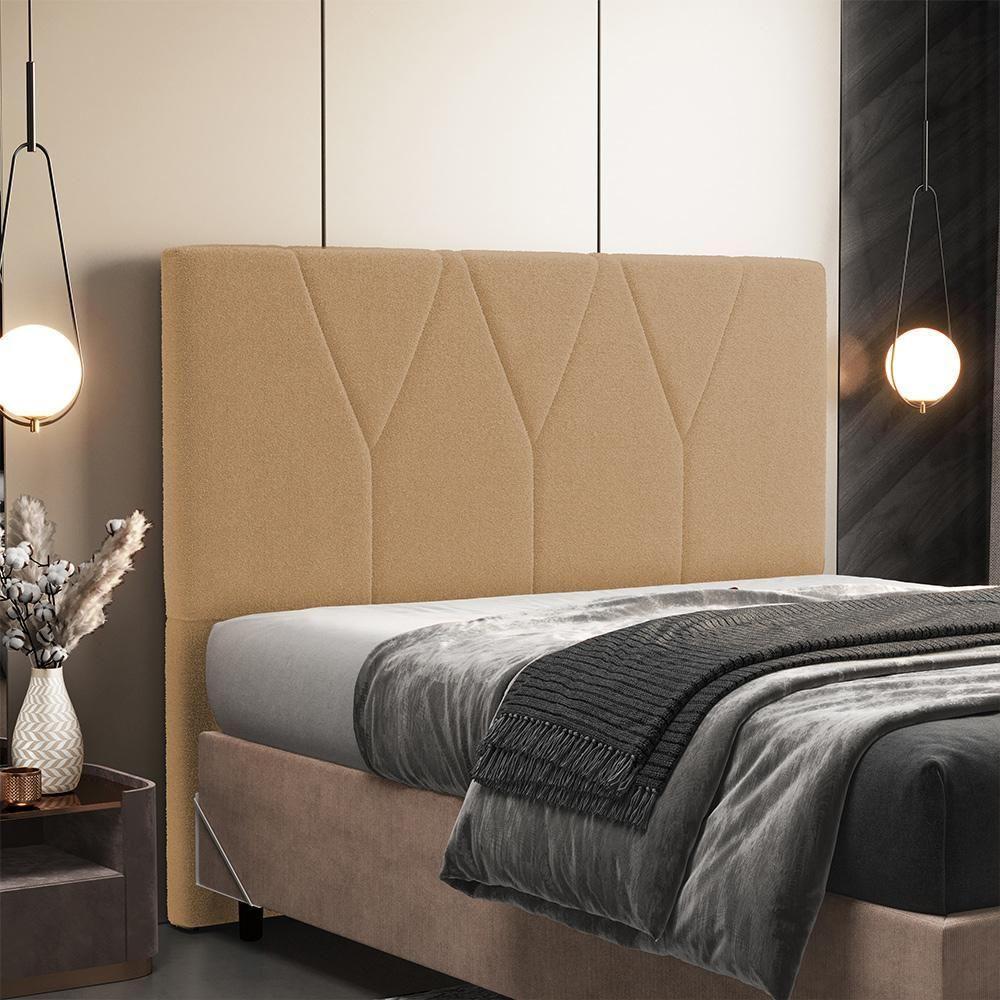 Cabeceira Cama Box Casal King 195 Cm Aurora W01 Bouclê Mostarda - Lyam Decor - 6