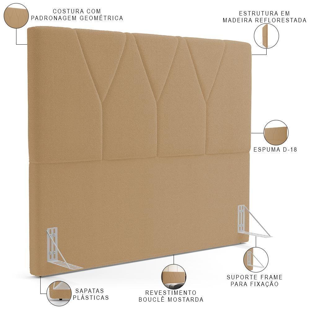 Cabeceira Cama Box Casal King 195 Cm Aurora W01 Bouclê Mostarda - Lyam Decor - 7