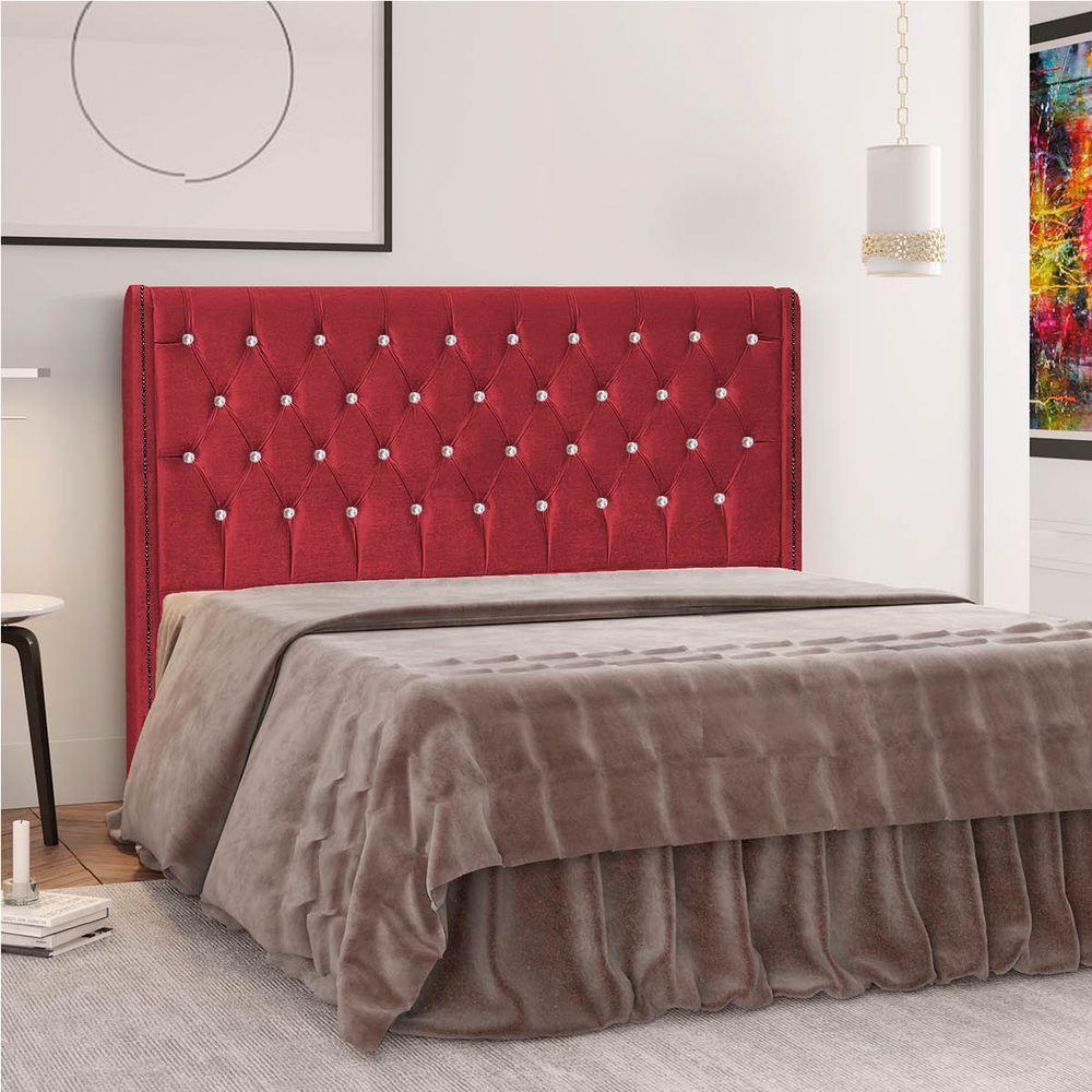 Cabeceira Solteiro Tóquio P04 98 Cm Suede Vermelho Tca 53 - 6