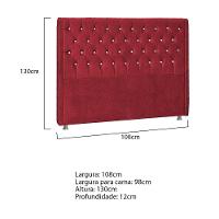 Cabeceira Solteiro Tóquio P04 98 Cm Suede Vermelho Tca 53 - 5